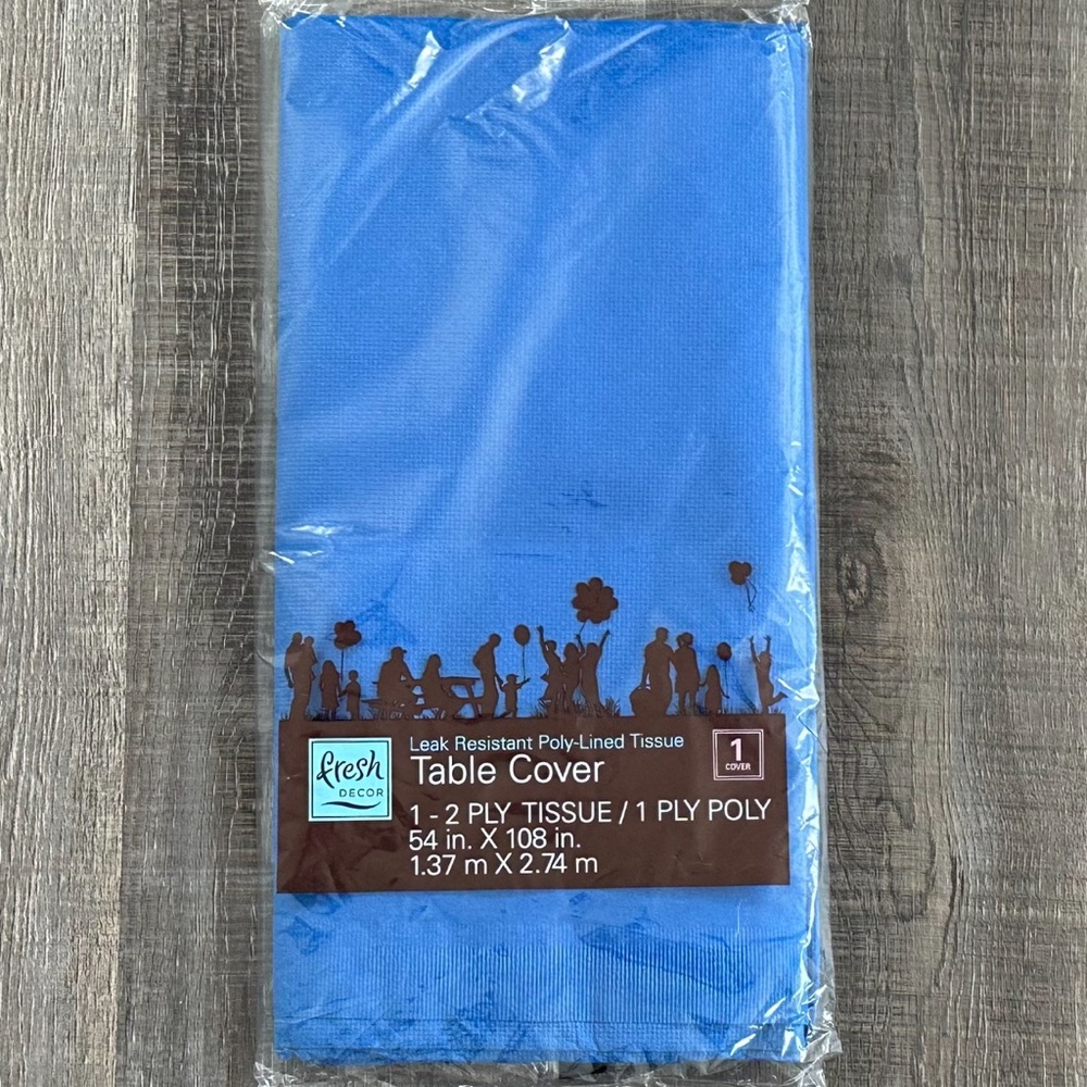 💞 New Nautical Blue 2-Ply Water Resistant Textured Party Table Cover